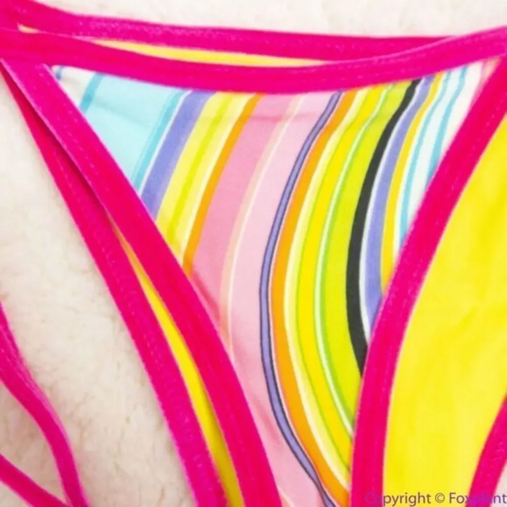 NEW Frankie’s Bikini’s rainbow swirl hazel bikini‎ bottom, L